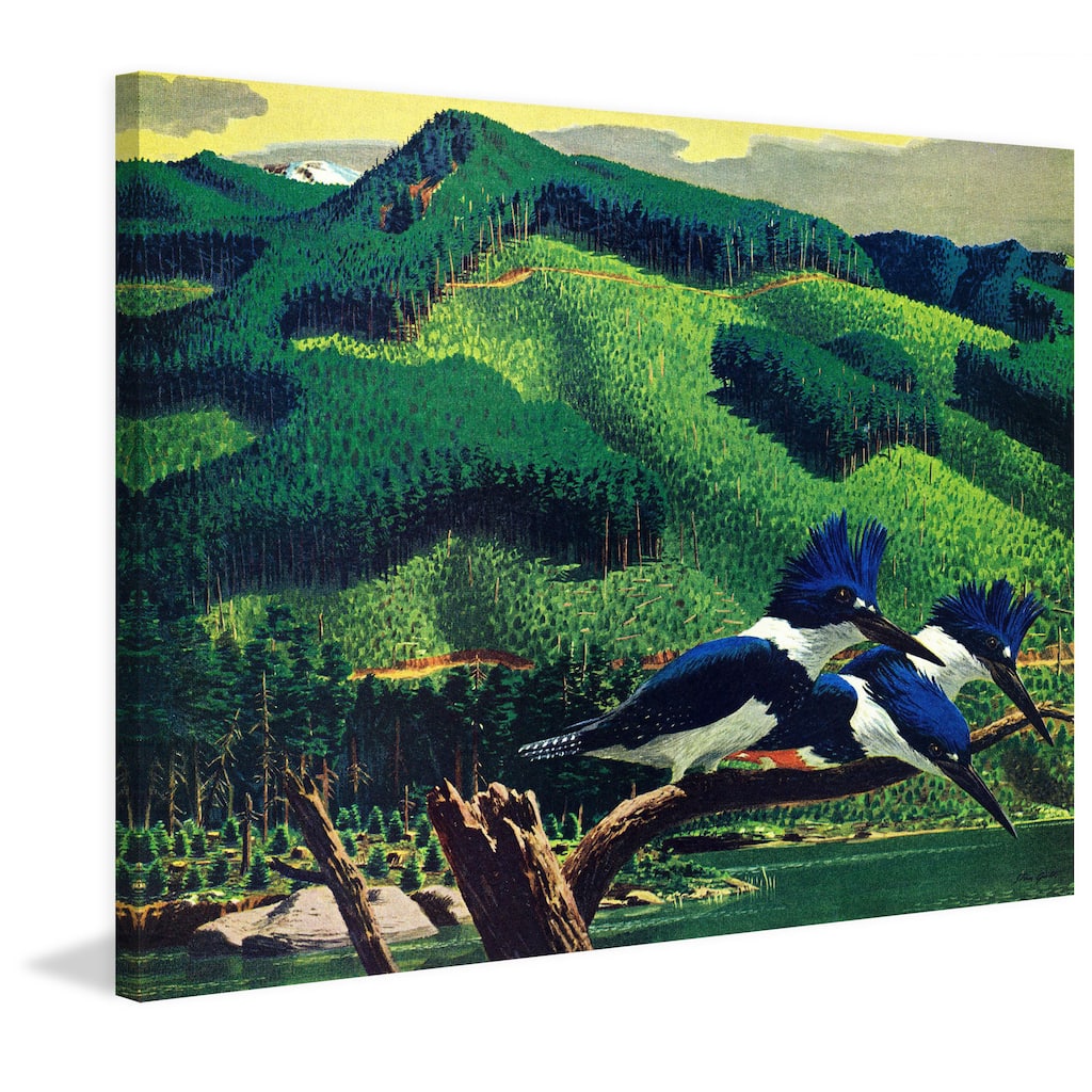 Marmont Hill - 'Kingfishers' Painting Print on Wrapped Canvas - Multi-Color