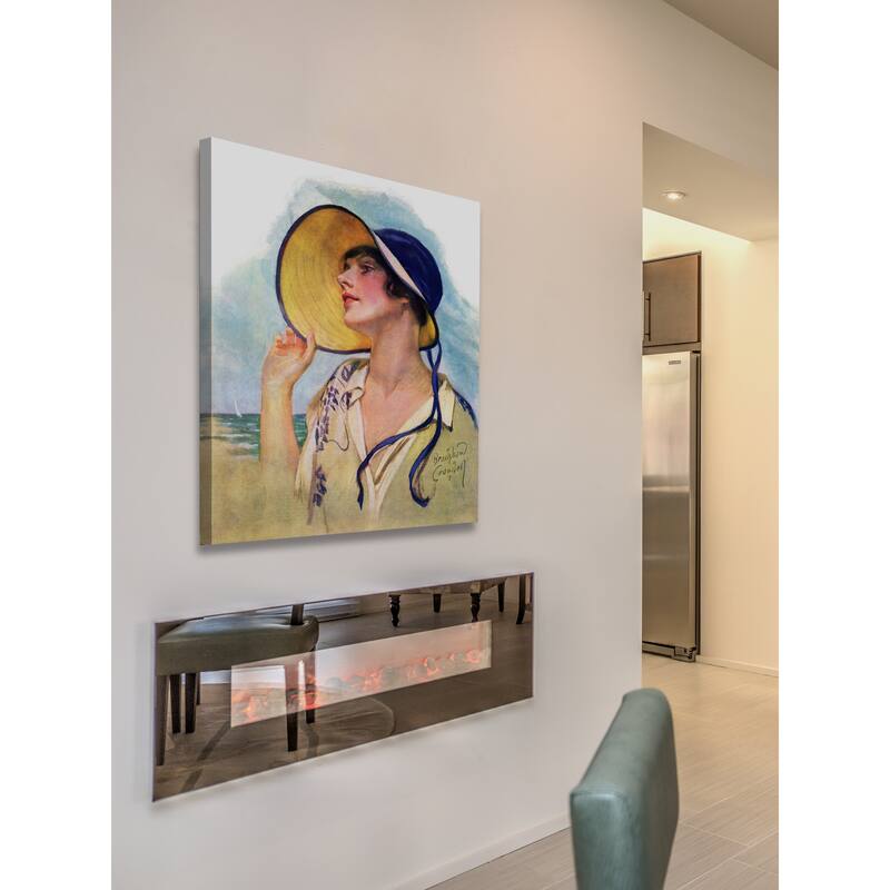 Marmont Hill - 'Sun Hat' Painting Print on Wrapped Canvas - Yellow