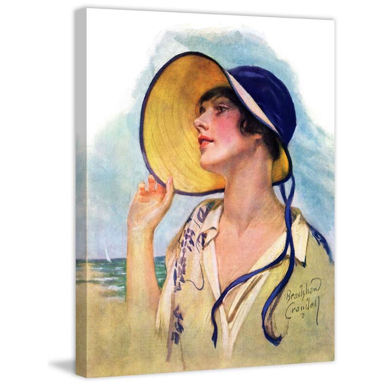Marmont Hill - 'Sun Hat' Painting Print on Wrapped Canvas - Yellow