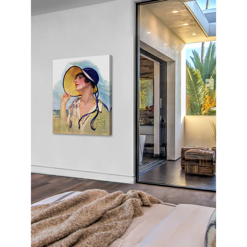 Marmont Hill - 'Sun Hat' Painting Print on Wrapped Canvas - Yellow