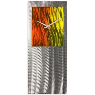 Helena Martin 'Warm Studio Clock' Autumn Modern Clock on Ground and Colored Aluminum