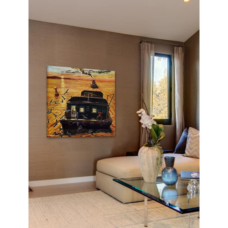 Marmont Hill - 'Houseboat' Painting Print on Wrapped Canvas - Multi-Color