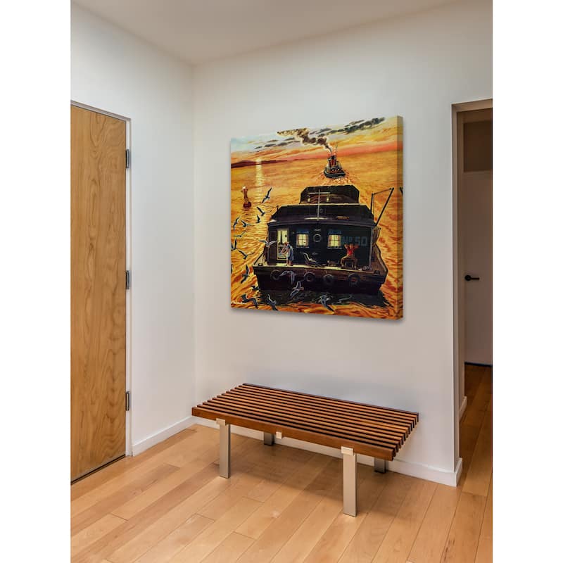 Marmont Hill - 'Houseboat' Painting Print on Wrapped Canvas - Multi-Color