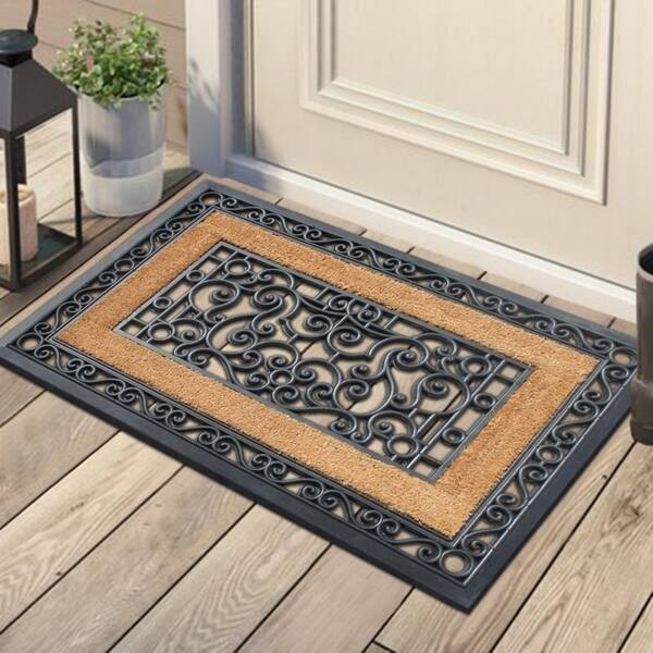 Shop Highly Durable Decorative Rubber And Coir 23 X 35 Inch Molded