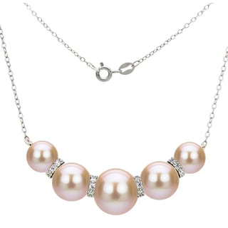 18 Sterling Silver Fine Trace Chain Necklace with a Dusky Pink Freshwater Pearl /& Gem Pendant.