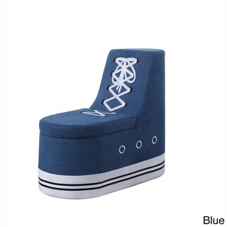 Denim Sneaker Shoe Storage Ottoman