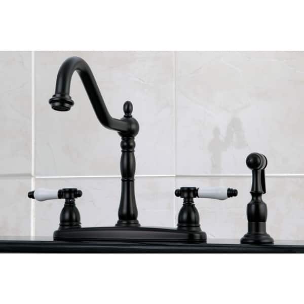 Vintage Porcelain 8 Inch Centerset Kitchen Faucet With Side Sprayer Overstock 13999534