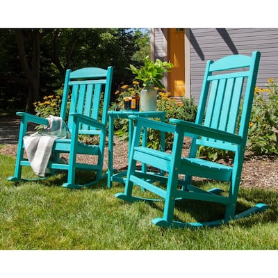 POLYWOOD Presidential 3-piece Outdoor Rocking Chair Set with Table