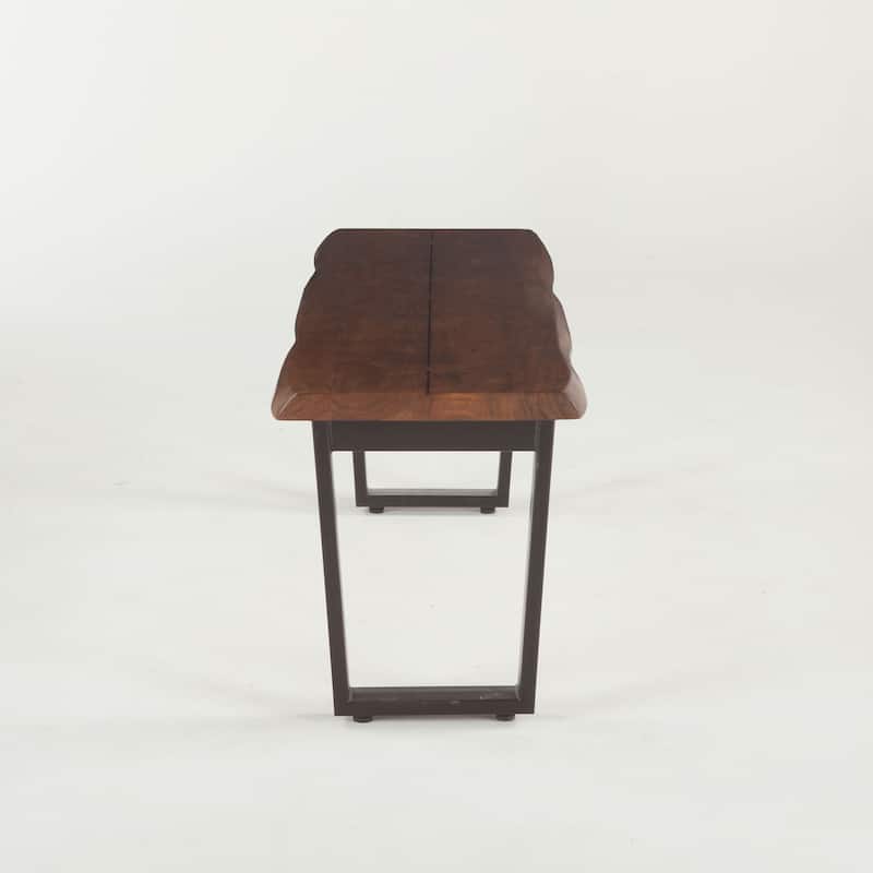 Belfrie Cast Iron Acacia Live Edge Dining Bench