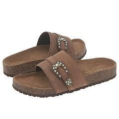 Roper Buckle Slide Sandal Brown W/Rhinestone Buckle Sandals