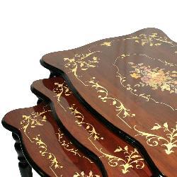 Soro Italian Style Inlaid Wood Nesting Table Set Free Thumbnail Soro Italian Style Inlaid Wood Nesting Table Set
