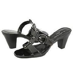 AK Anne Klein Hollie Black Synthetic Patent Sandals