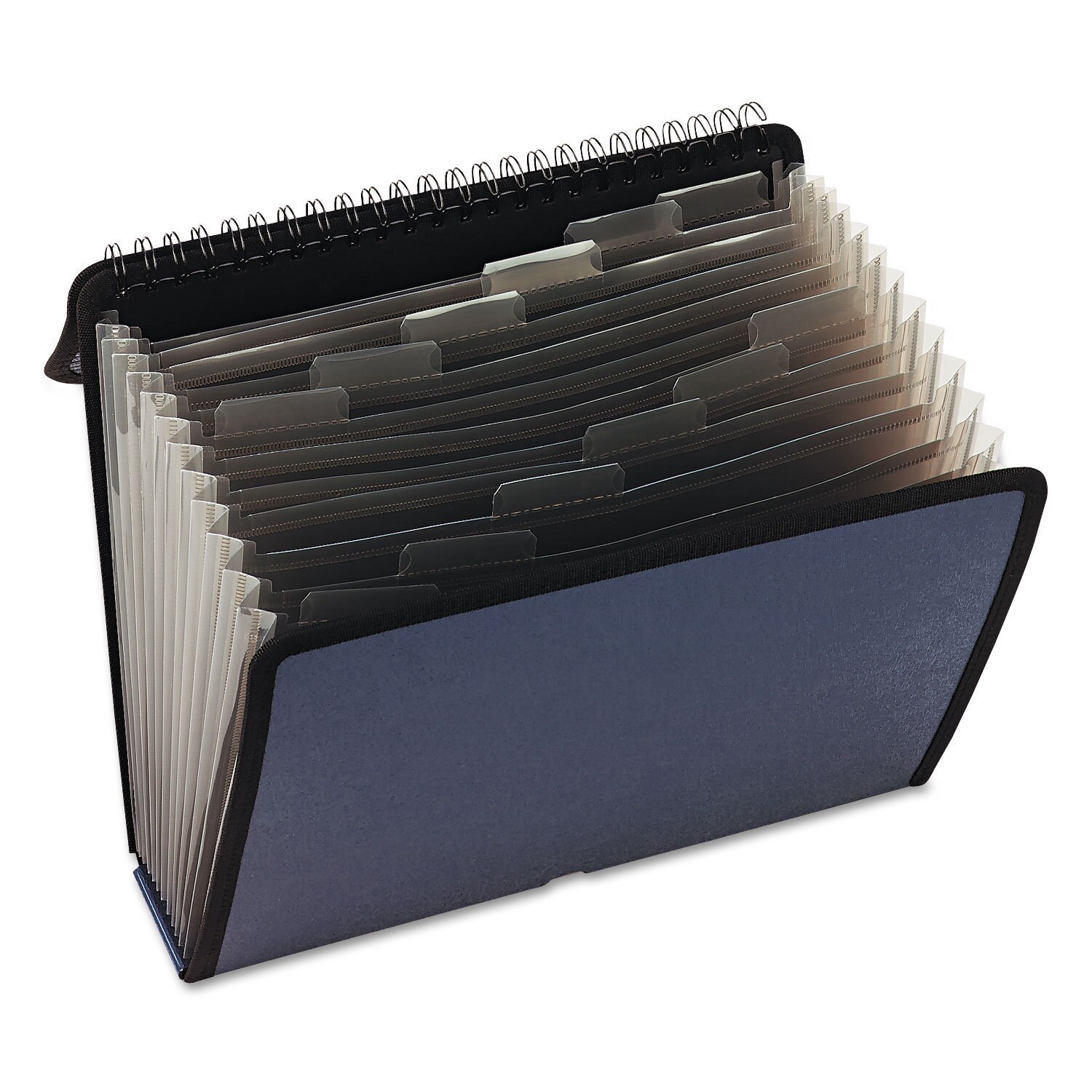 Pendaflex 13-Pocket Expanding Spiral File Letter Foam Poly Navy Blue 01119