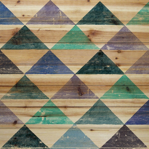 Marmont Hill - Handmade Pastel Triangles Painting Print on Natural Pine Wood