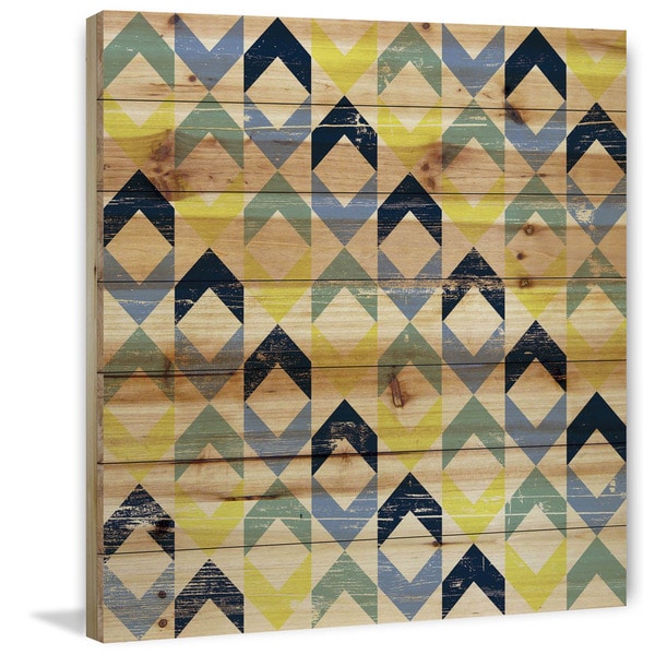Marmont Hill - Handmade Floating Squares Painting Print on Natural Pine Wood