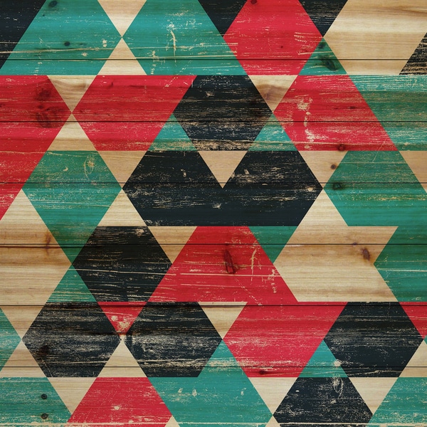 Marmont Hill - Handmade Splashing Red Painting Print on Natural Pine Wood