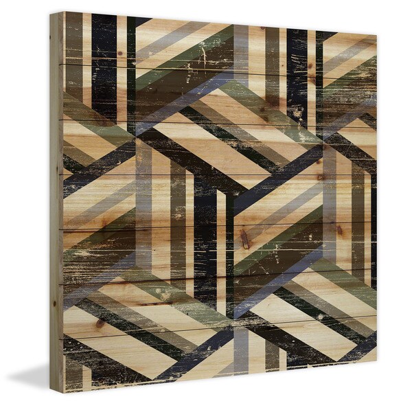 Marmont Hill - Handmade Line Connections Painting Print on Natural Pine Wood