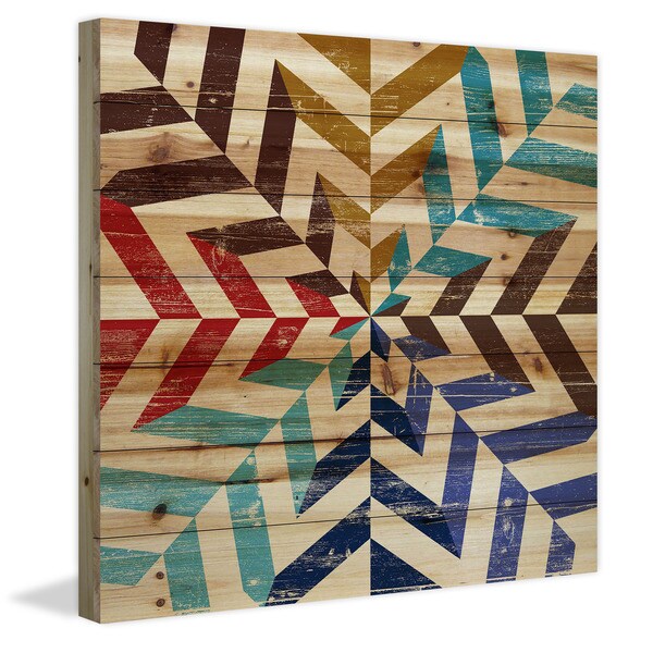 Marmont Hill - Handmade Kaleidoscope Painting Print on Natural Pine Wood