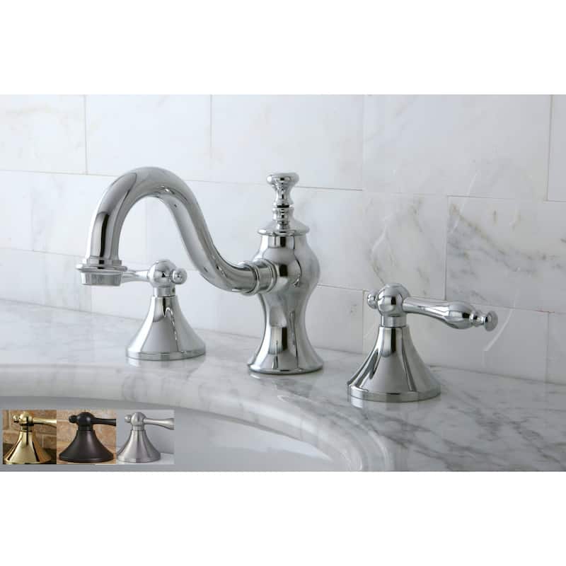 Kingston Brass Victorian Nuovo Lever Widespread Bathroom Faucet - Polished chrome