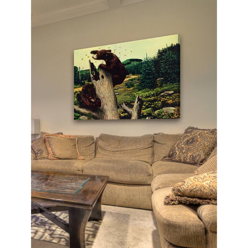 Marmont Hill - 'Honey Bears' Painting Print on Wrapped Canvas - Multi-Color