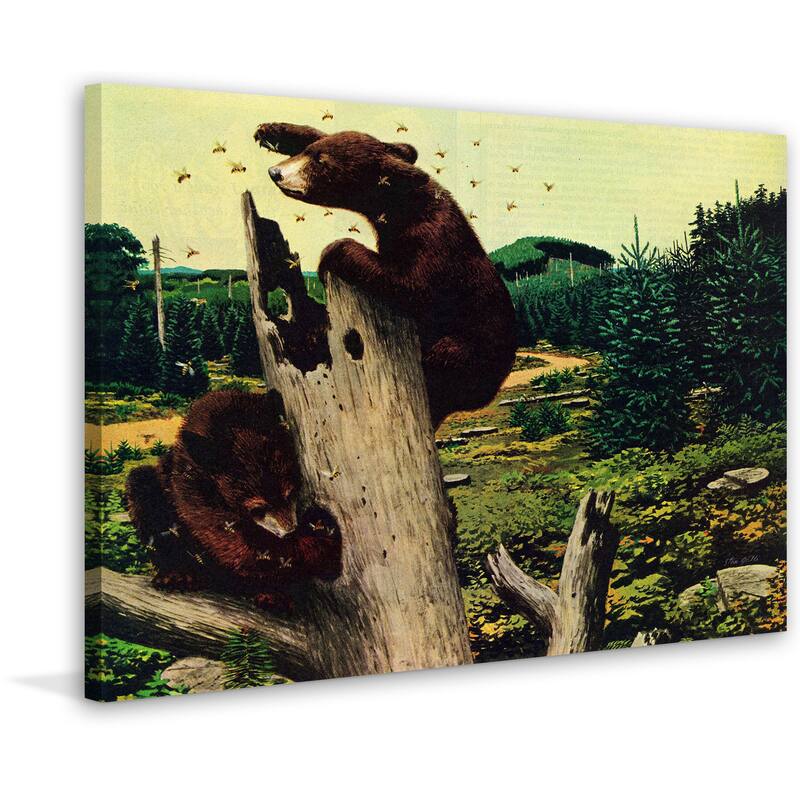 Marmont Hill - 'Honey Bears' Painting Print on Wrapped Canvas - Multi-Color