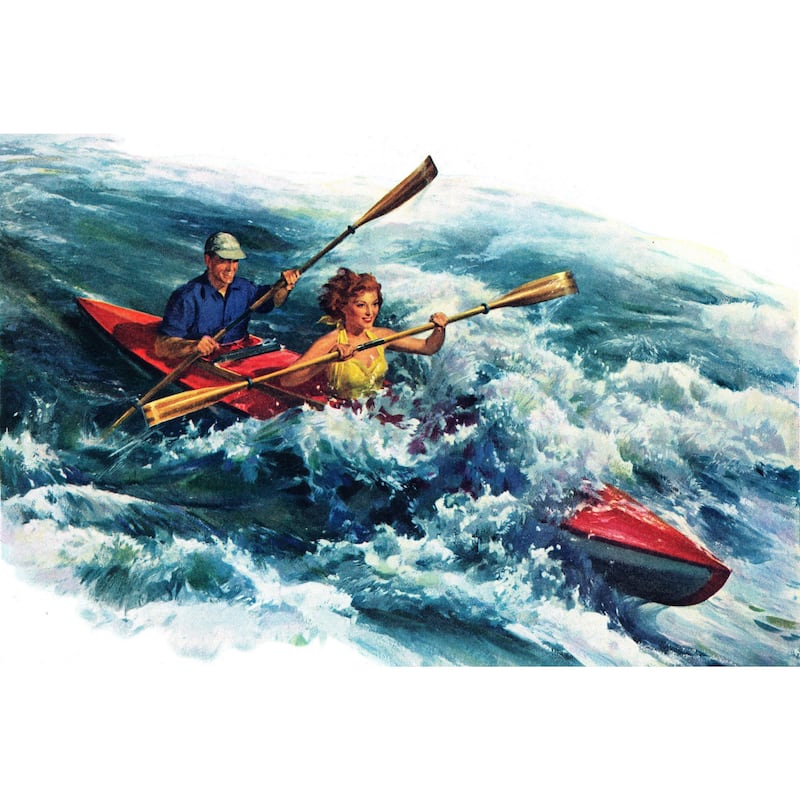 Marmont Hill - 'Raging Rapids' Painting Print on Wrapped Canvas - Multi-Color
