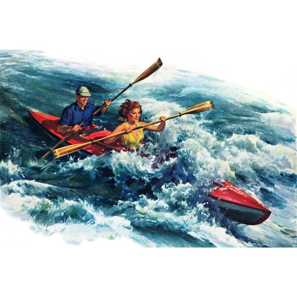 Marmont Hill - 'Raging Rapids' Painting Print on Wrapped Canvas - Multi-Color