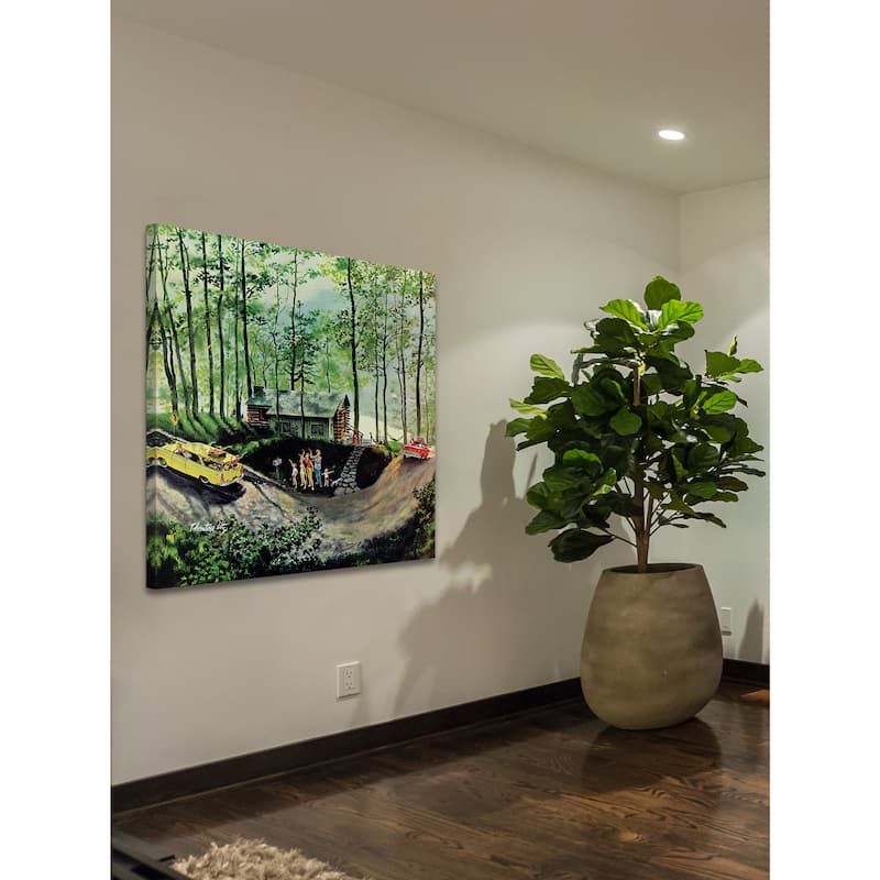 Marmont Hill - 'Cabin in the Woods' Painting Print on Wrapped Canvas - Multi-Color