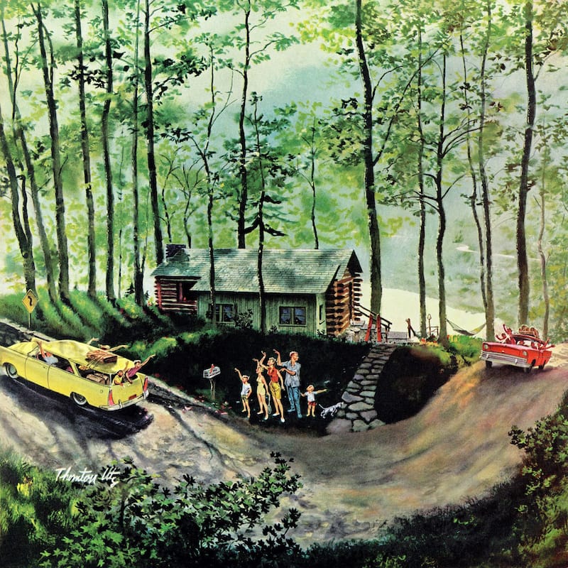 Marmont Hill - 'Cabin in the Woods' Painting Print on Wrapped Canvas - Multi-Color