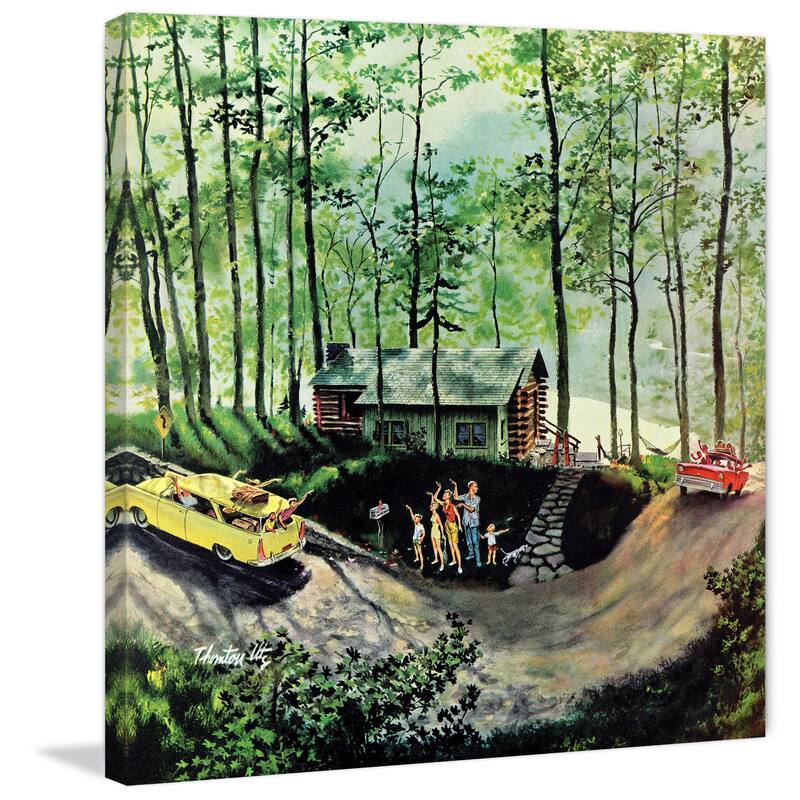 Marmont Hill - 'Cabin in the Woods' Painting Print on Wrapped Canvas - Multi-Color