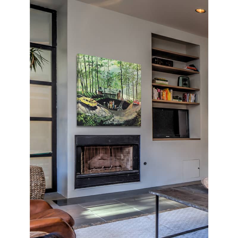 Marmont Hill - 'Cabin in the Woods' Painting Print on Wrapped Canvas - Multi-Color