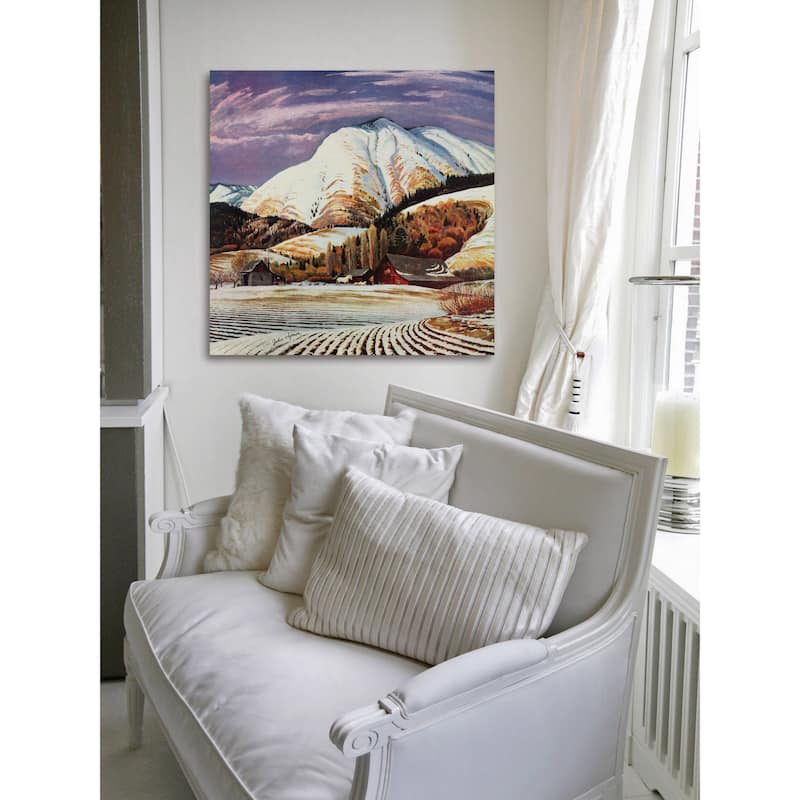 Marmont Hill - 'Cascade Mountain' Painting Print on Wrapped Canvas - Multi-Color