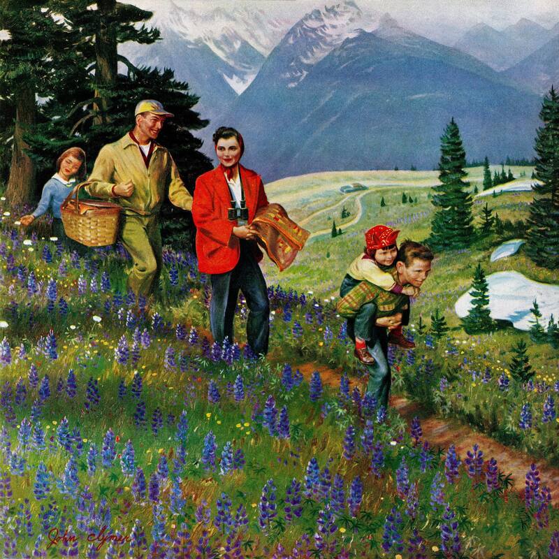 Marmont Hill - 'Mountain Hike' Painting Print on Wrapped Canvas - Multi-Color