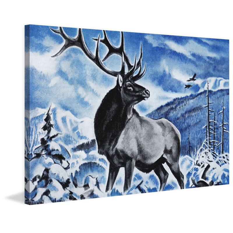 Marmont Hill - 'The Last Elk' Painting Print on Wrapped Canvas - Multi-Color