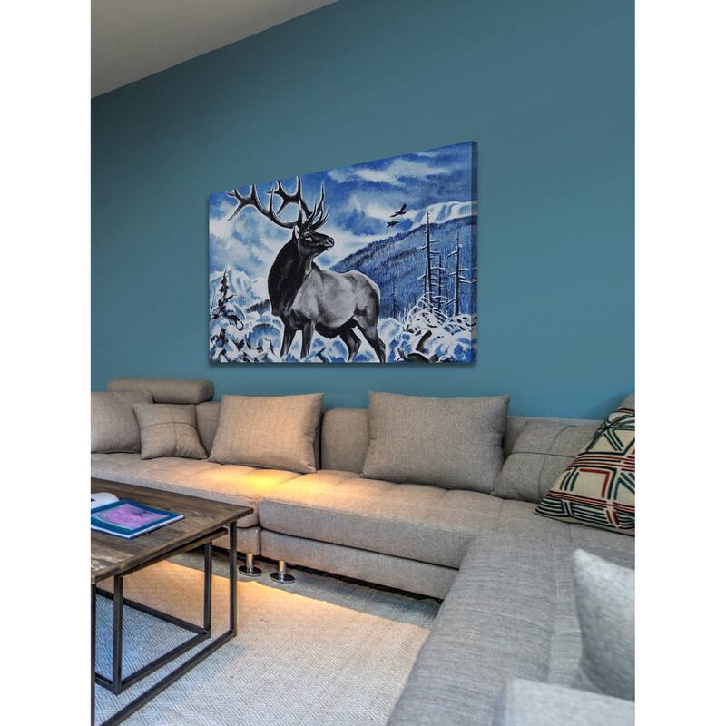 Marmont Hill - 'The Last Elk' Painting Print on Wrapped Canvas - Multi-Color