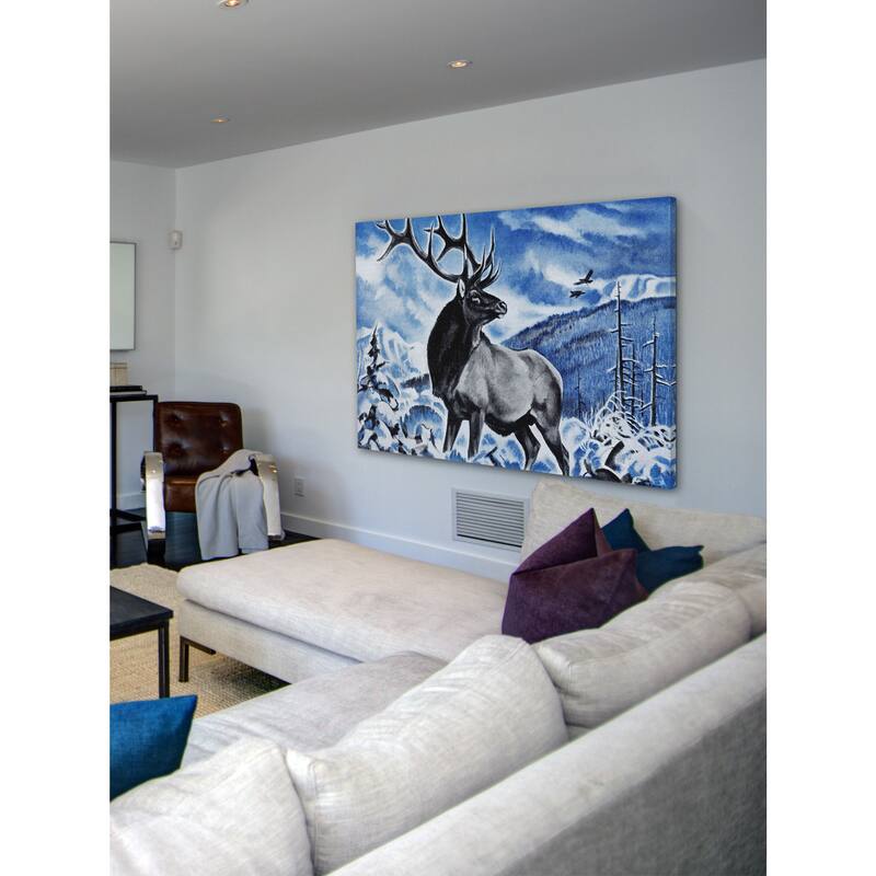 Marmont Hill - 'The Last Elk' Painting Print on Wrapped Canvas - Multi-Color