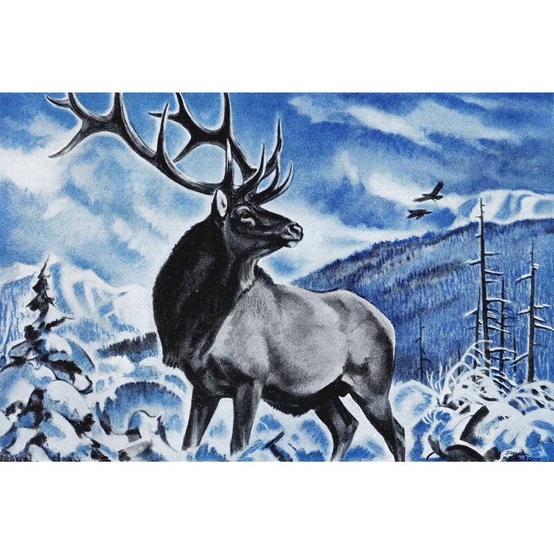 Marmont Hill - 'The Last Elk' Painting Print on Wrapped Canvas - Multi-Color