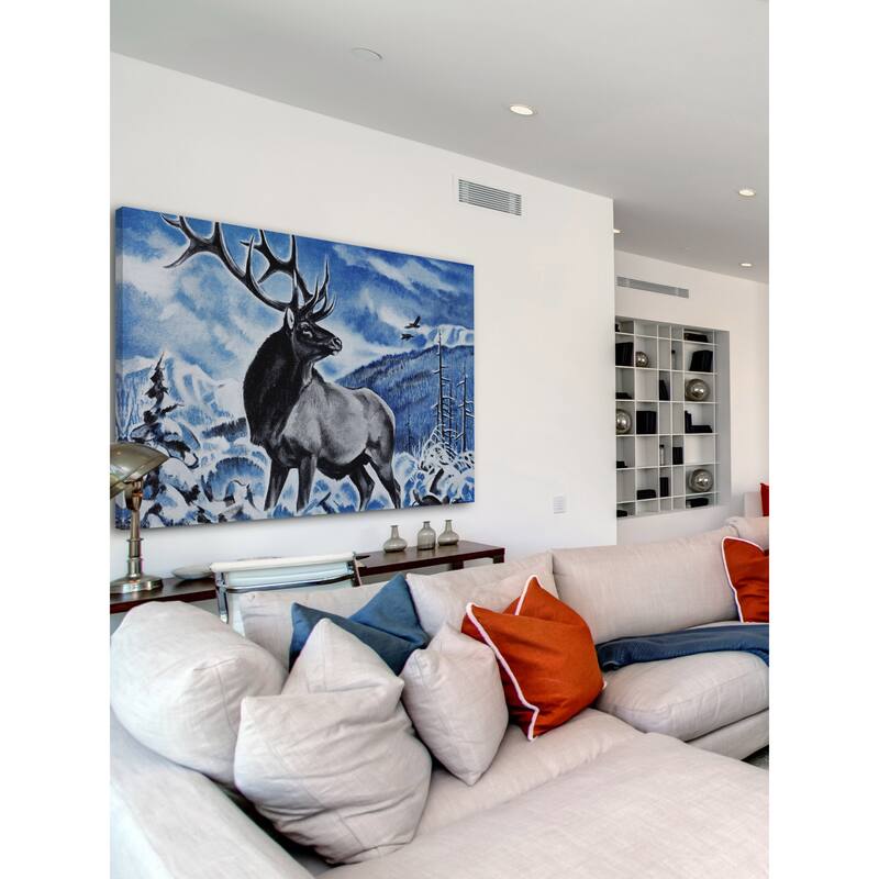 Marmont Hill - 'The Last Elk' Painting Print on Wrapped Canvas - Multi-Color
