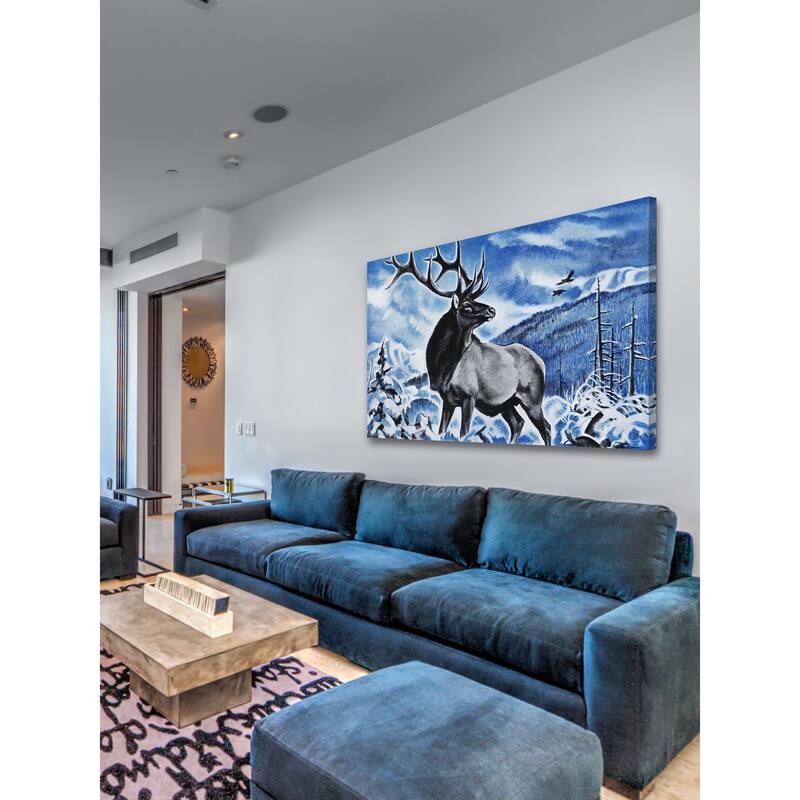 Marmont Hill - 'The Last Elk' Painting Print on Wrapped Canvas - Multi-Color