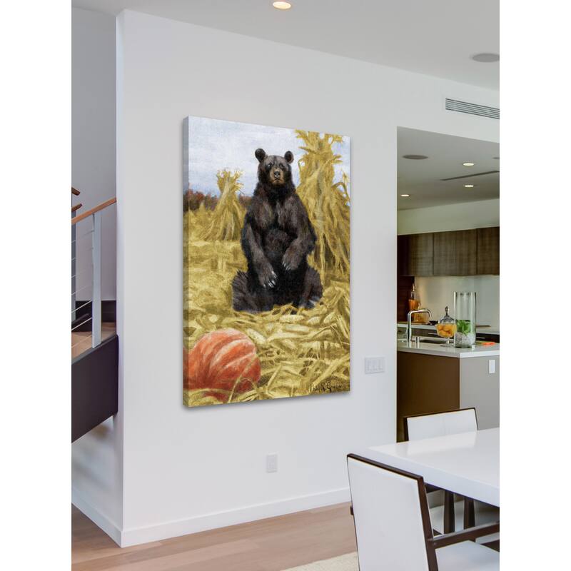 Marmont Hill - 'Bear in Hay' Painting Print on Wrapped Canvas - Multi-Color