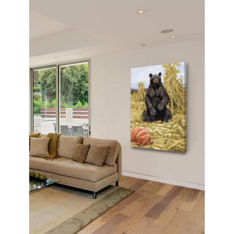 Marmont Hill - 'Bear in Hay' Painting Print on Wrapped Canvas - Multi-Color