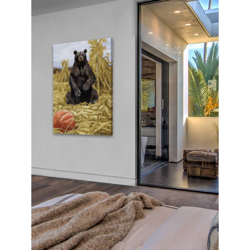 Marmont Hill - 'Bear in Hay' Painting Print on Wrapped Canvas - Multi-Color