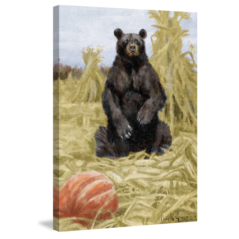 Marmont Hill - 'Bear in Hay' Painting Print on Wrapped Canvas - Multi-Color