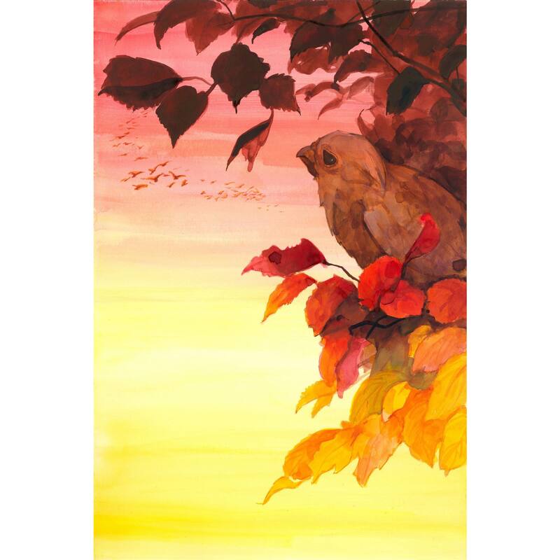 Marmont Hill - 'Nested Bird' Painting Print on Wrapped Canvas - Multi-Color