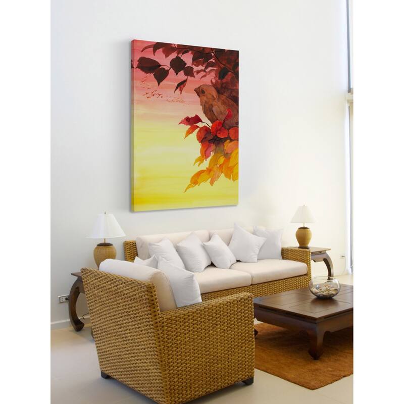 Marmont Hill - 'Nested Bird' Painting Print on Wrapped Canvas - Multi-Color