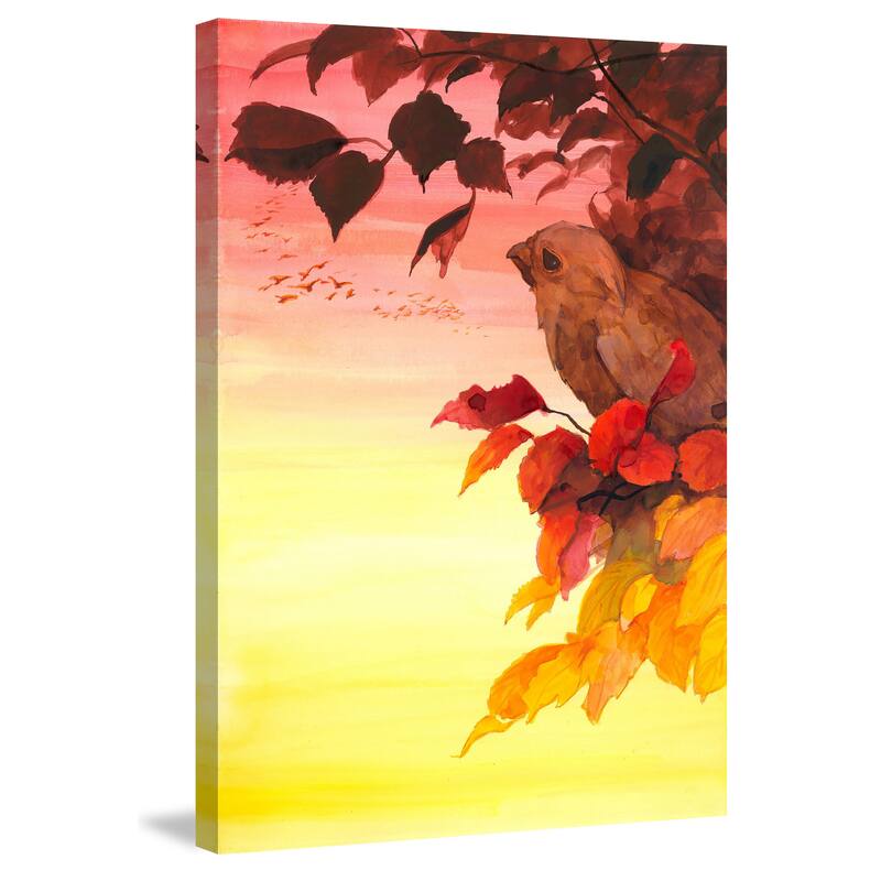 Marmont Hill - 'Nested Bird' Painting Print on Wrapped Canvas - Multi-Color