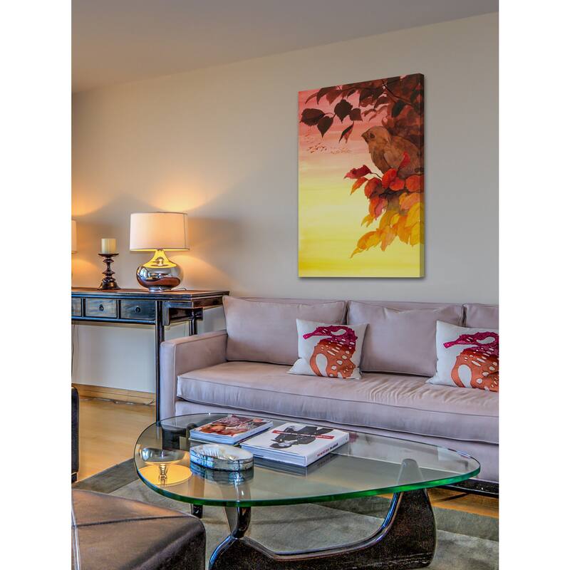 Marmont Hill - 'Nested Bird' Painting Print on Wrapped Canvas - Multi-Color