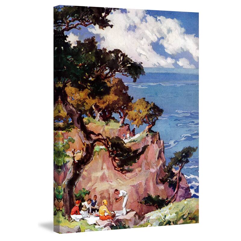 Marmont Hill - 'Oceanside Picnic' Painting Print on Wrapped Canvas - Multi-Color