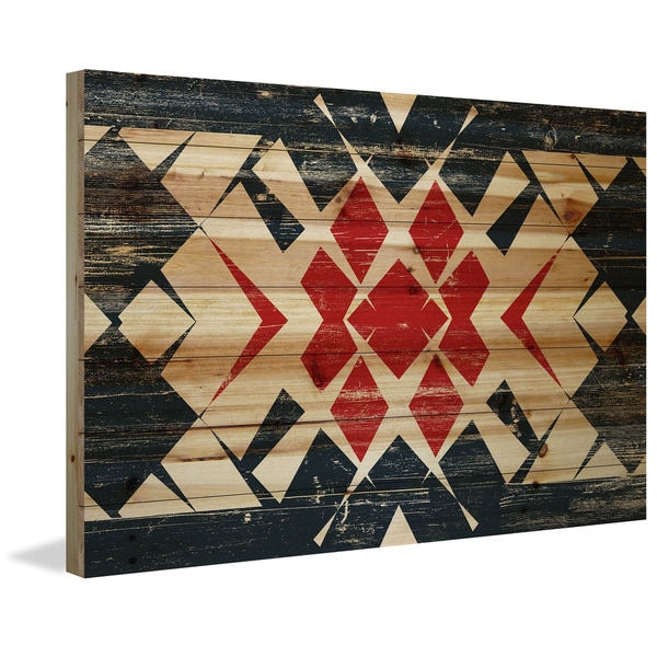Marmont Hill - Handmade Red Comes Through Painting Print on Natural Pine Wood