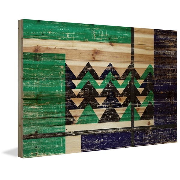 Marmont Hill - Handmade Green Teeth Painting Print on Natural Pine Wood